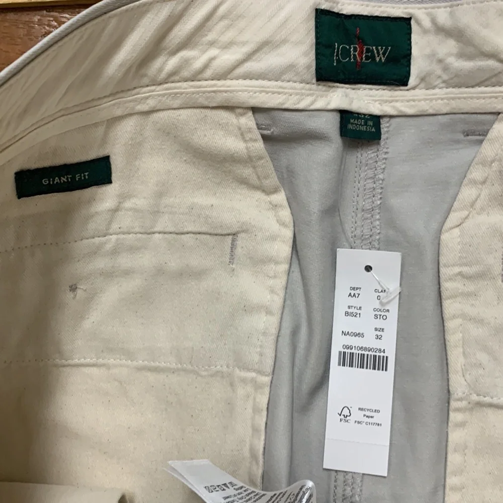 NWT J.Crew Giant Fit Light Beige Wide Leg Pants